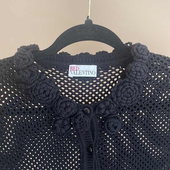 Red Valentino Black knitted mesh Cardigan size XS - Picture 14 of 17